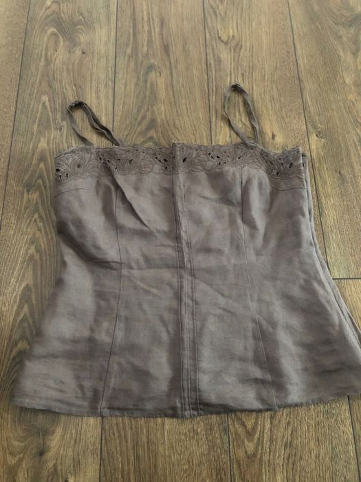 Lniana bluzka na ramiączkach