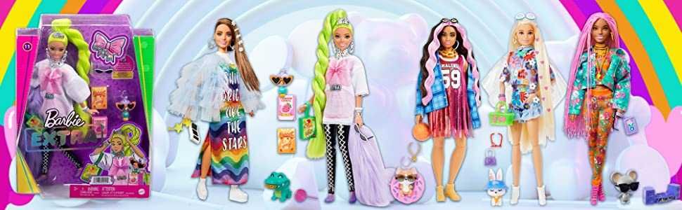 Кукла Барби Экстра в радужном платье 9 Barbie Extra 9 Mattel