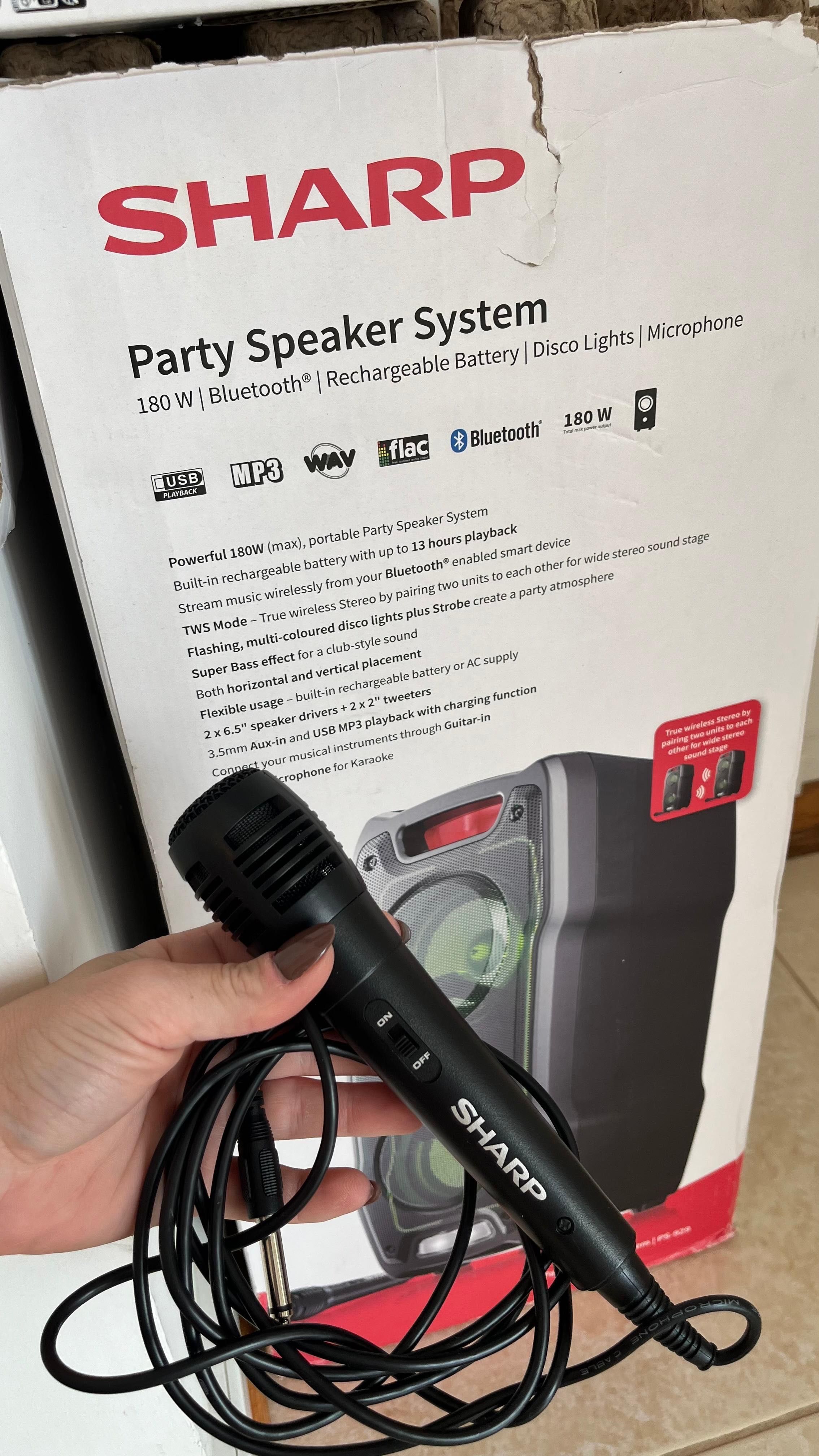 Coluna High Power SHARP (180W - Bluetooth)
