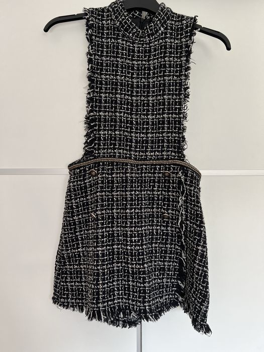 spódniczko spodenki komplet tweedowy kombinezon zara sukienka tweed