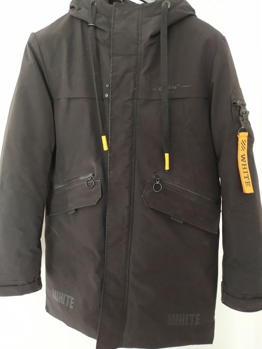 ЧЕРНАЯ Зимняя Куртка Мужская парка пуховик Off-White Adikers 1981