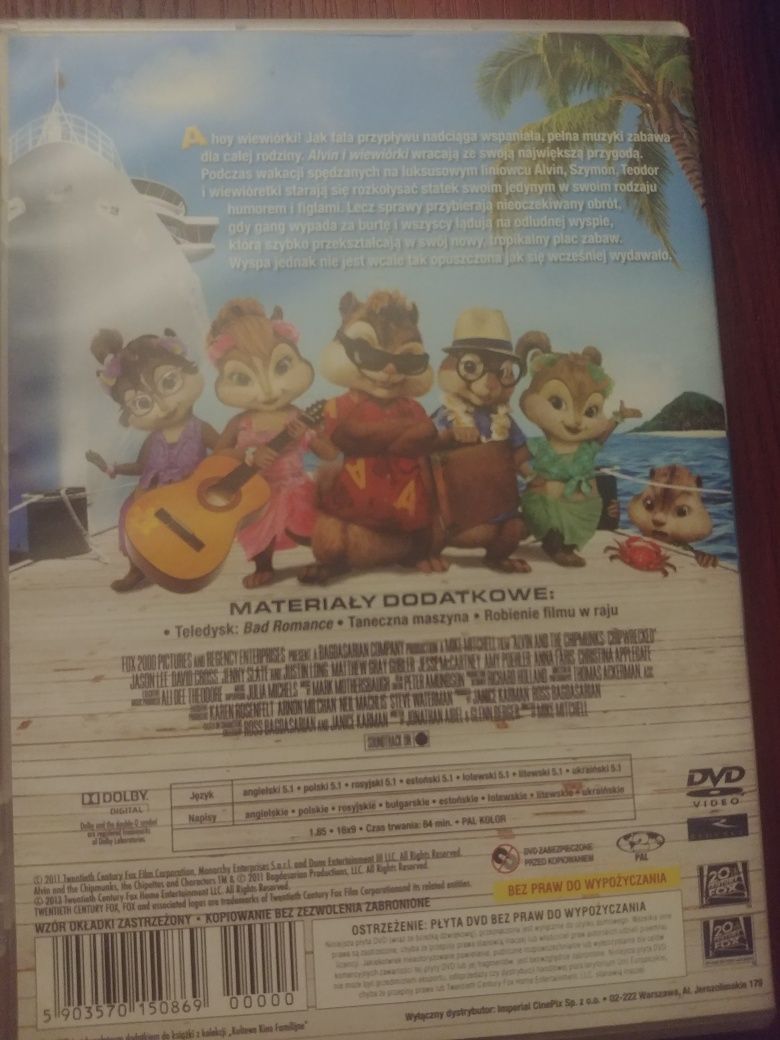 Bajka Alvin i wiewiórki 3 DVD