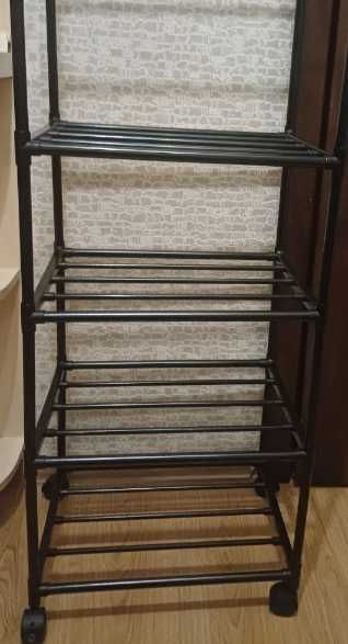 Стелаж вертикальний на колесах 5 полиць