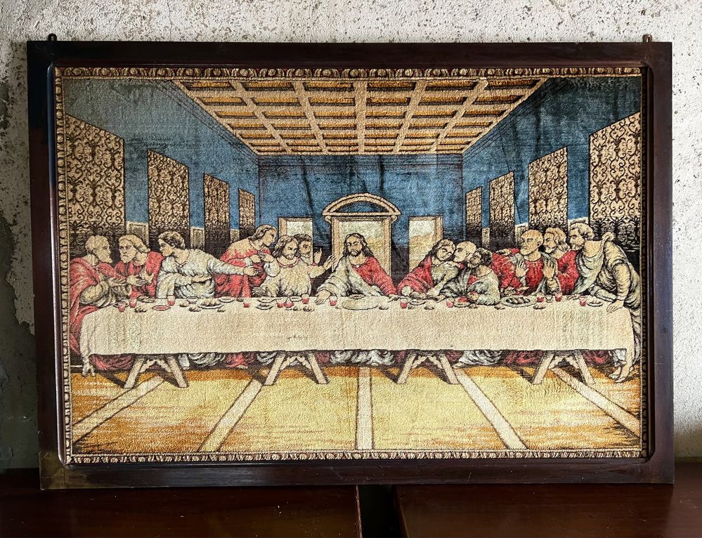 Ceia de Cristo - Tapeçaria com moldura - 135cm x 195cm