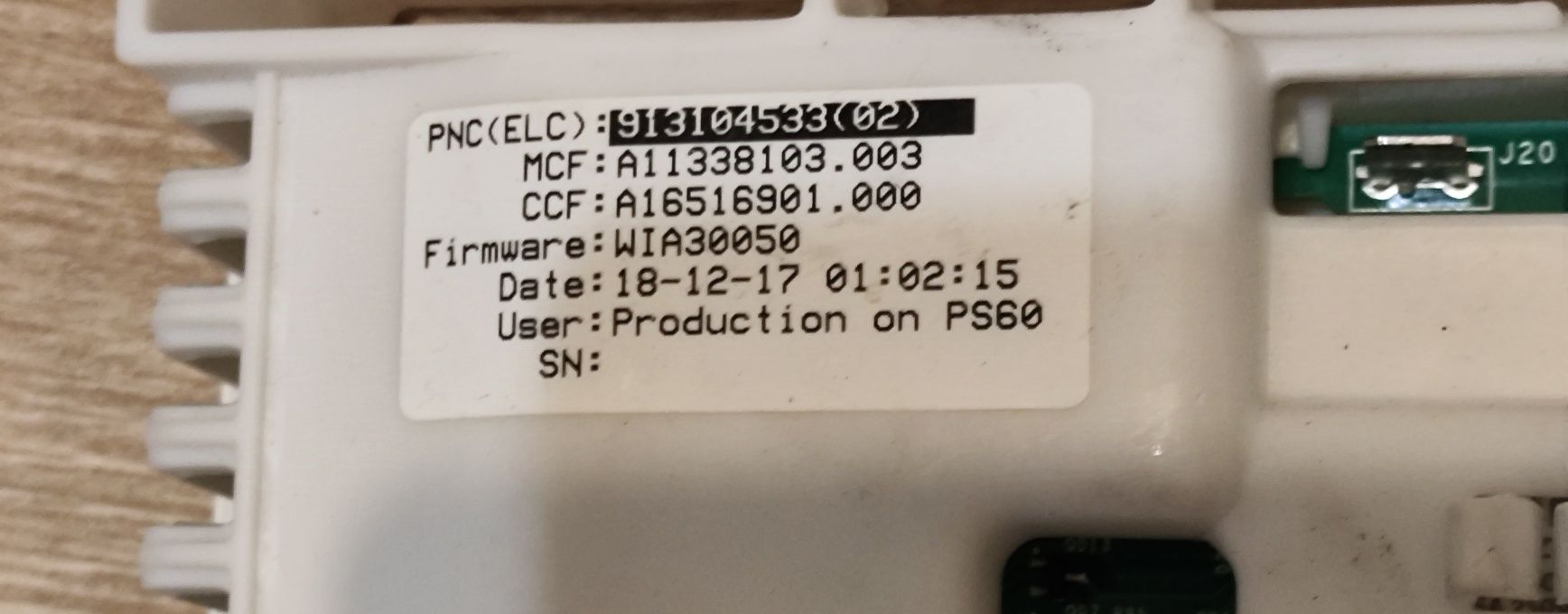 Moduł sterowania pralki Electrolux