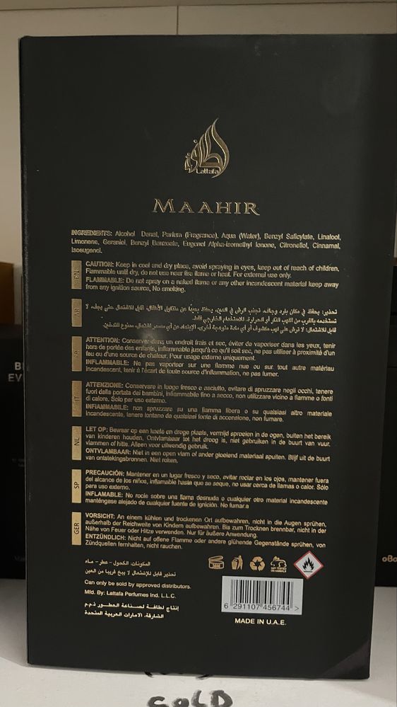 Perfume Maahir legacy gold