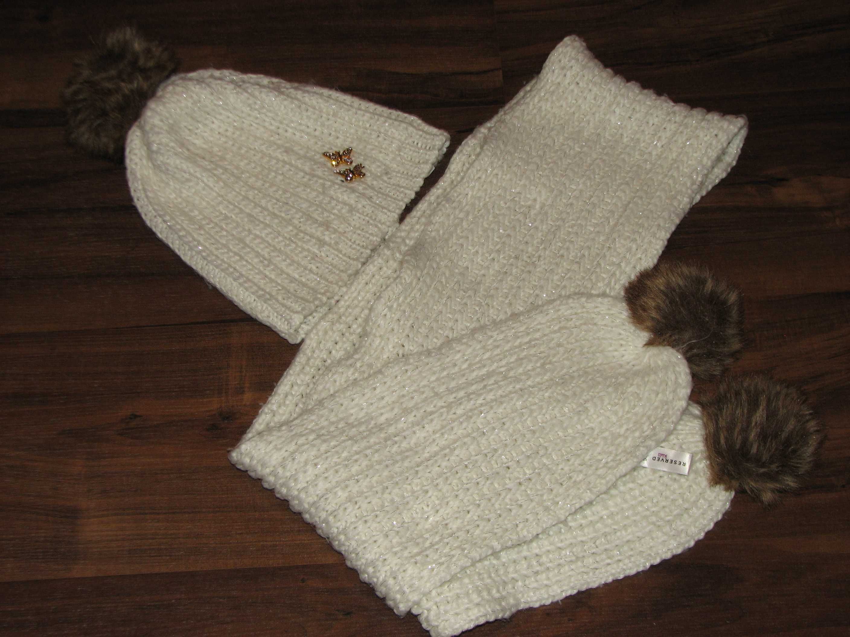 Reserved komplet pompony cyrkonie one size
