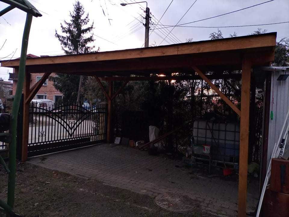 Wiata garażowa drewniana
