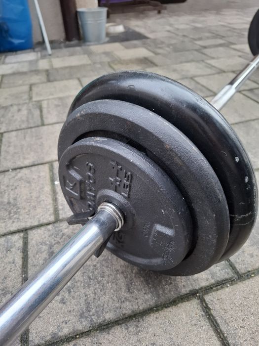 Sztanga prosta + 34kg obciążenia