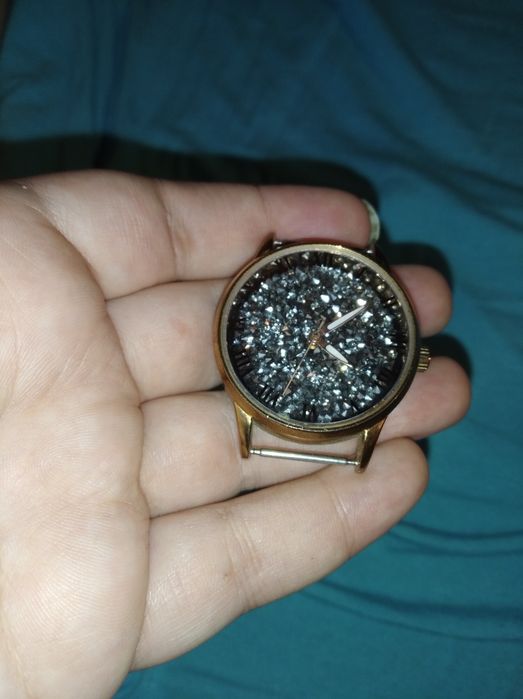 Наручные часы Crystal Blue синие женские блестящие с камнями