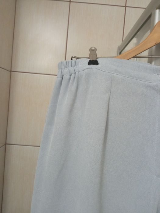 Komplet spodnie i długa marynarka płaszcz damskie XL szerokie nogawki