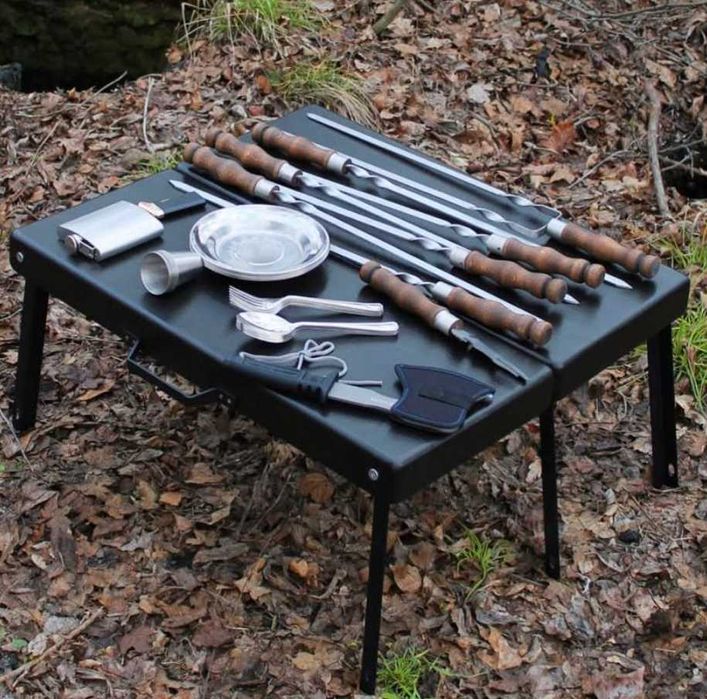 набір шашличний, стіл, кейс, шампура сокирка