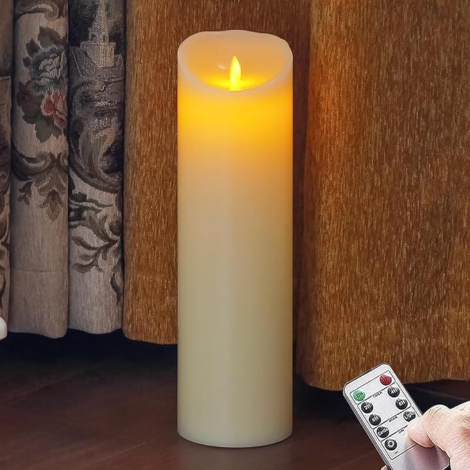 Yeelida Duża Bezpłomieniowa Świeca LED z Pilotem 10x35  Kość Słoniowa