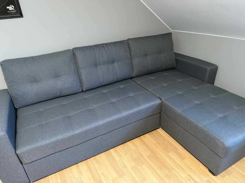 Narożnik Medina z funkcją spania Tkanina Ciemnoszary