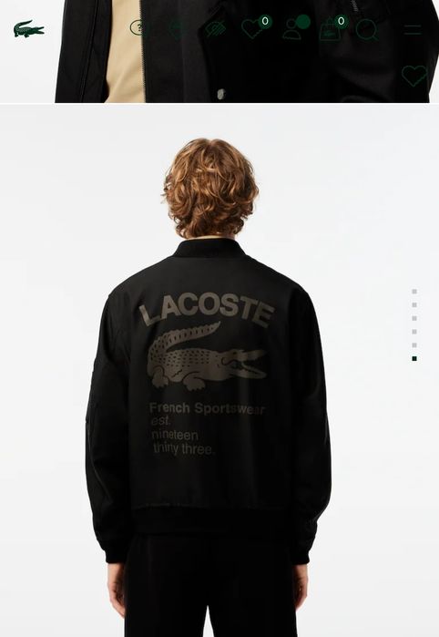 Куртка бомбер Lacoste осінь-зима XS-S  нова чорного кольору