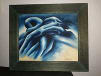 Moldura com pintura como novo