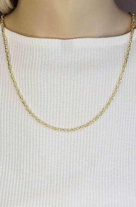 Złoty łańcuszek splot królewski dmuchany próba 585 14k waga 11 g