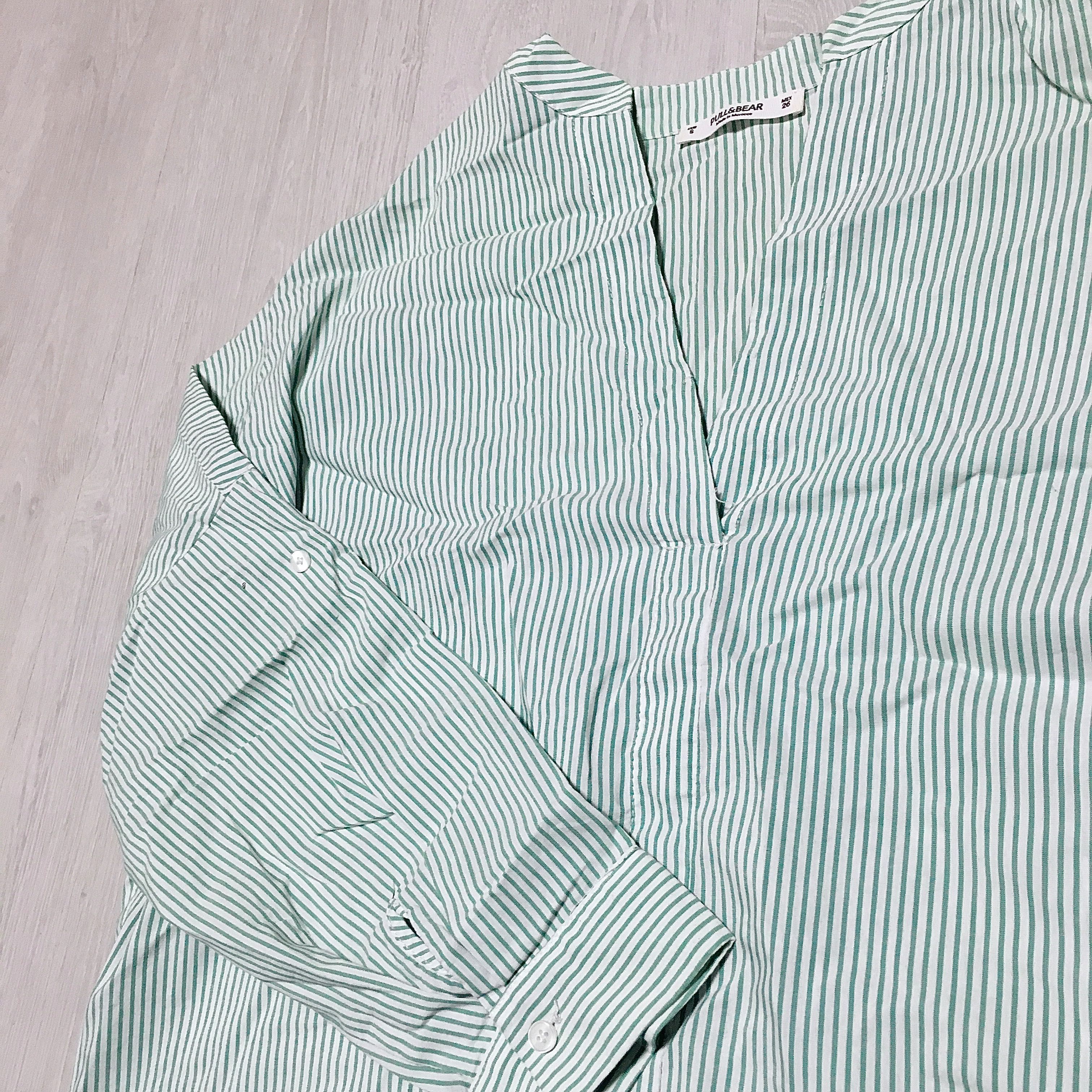 Сорочка/рубашка жіноча у зелену смужку, розмір S/M