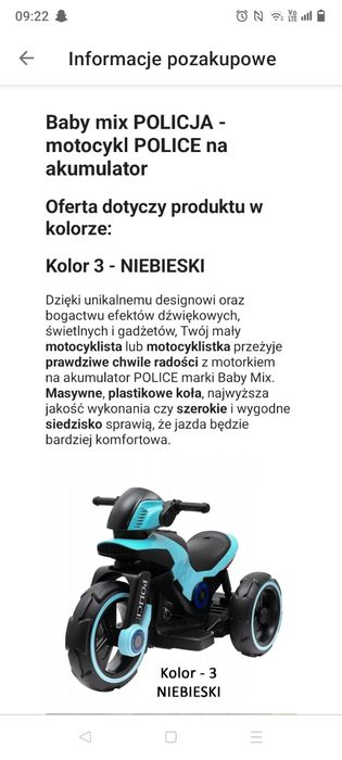 Motocykl dla dzieci