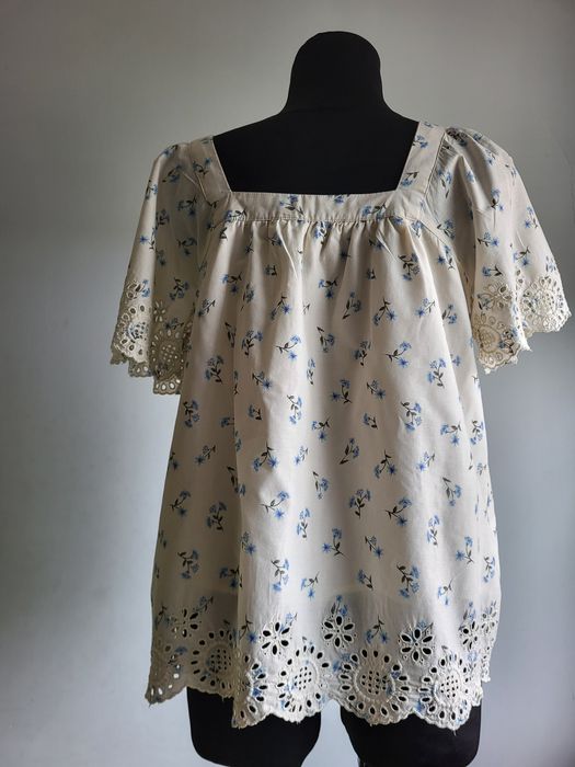 Bluzka boho pastelowa azurowa