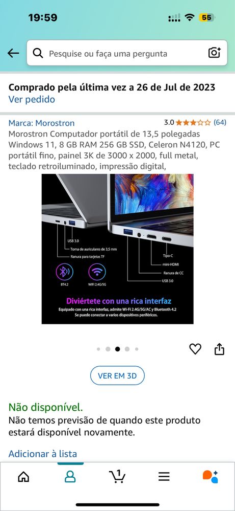 Vendo portátil pouco usado
