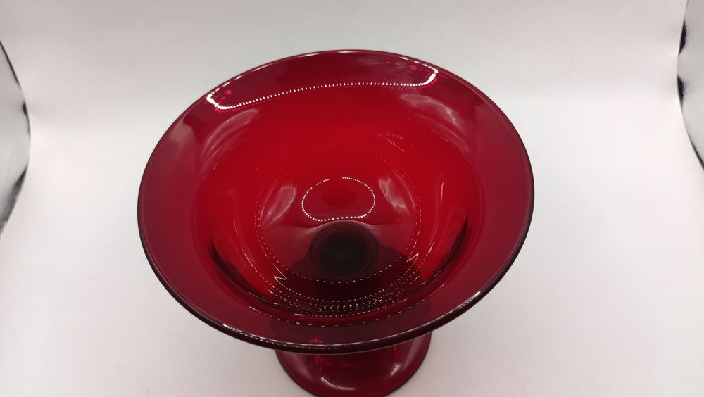 Rubinowe czerwona owocarka szkło artystyczne żardiniera