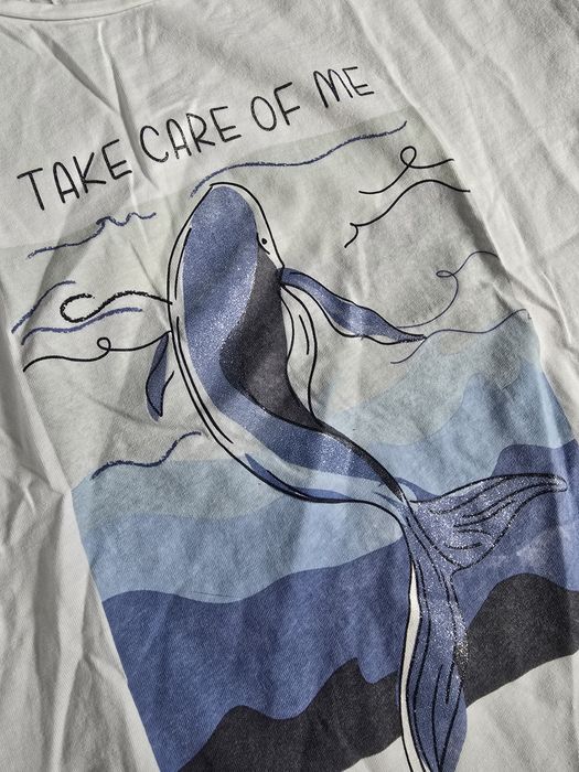 Koszulka t-shirt Cool Club Smyk biała morze brokat 164