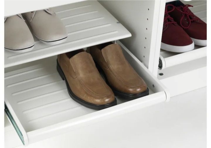 Wysuwana półka na buty Pax Ikea 50x58 cm do szafy 50x60 cm biała metal