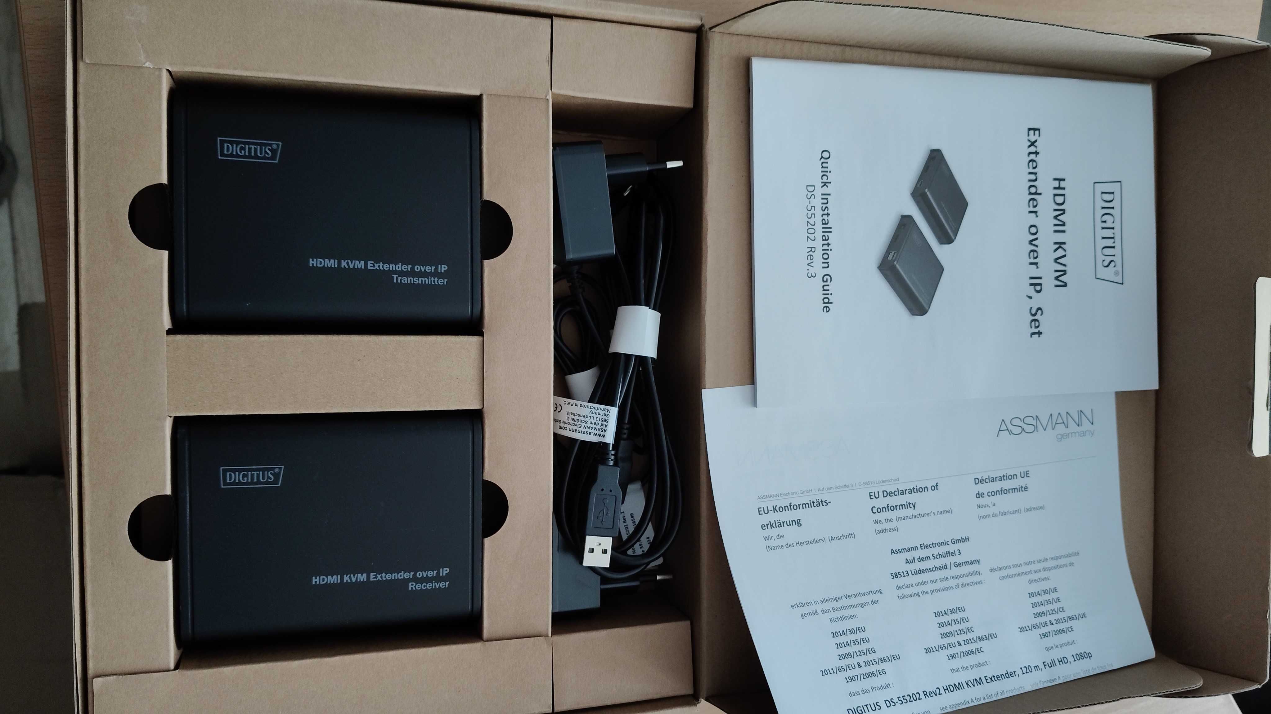 Подовжувач HDMI Full HD KVM через IP 120 м Digitus DS-55202