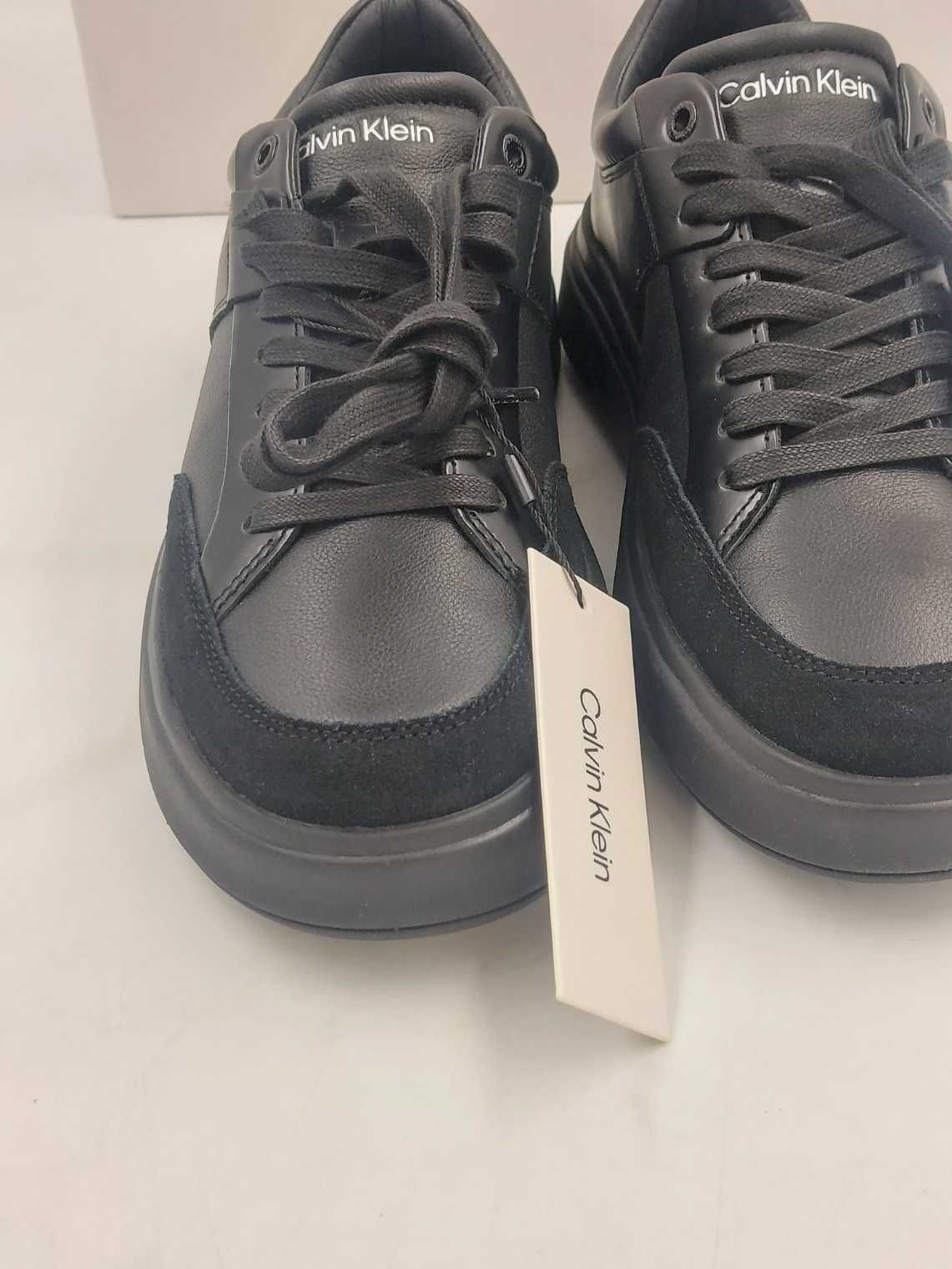 Calvin Klein Sneakersy  skórzane czarne unisex R.42 CA77L