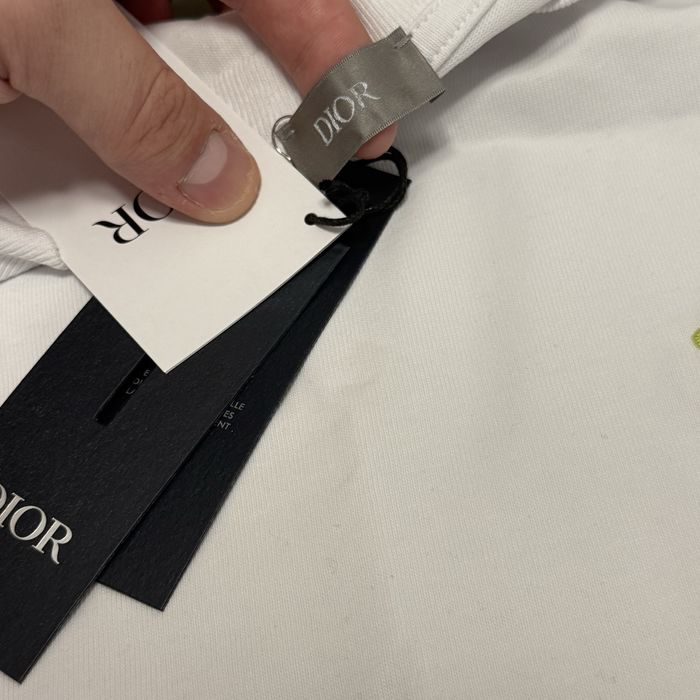 Dior X Kaws Varsity Jacket White Virgin Wool Jersey L t-shirt koszulka