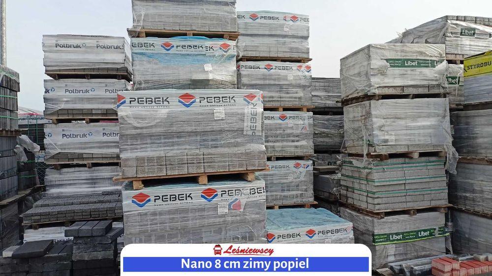 Nano 8 cm zimny popiel - kostka brukowa, taras, podjazd