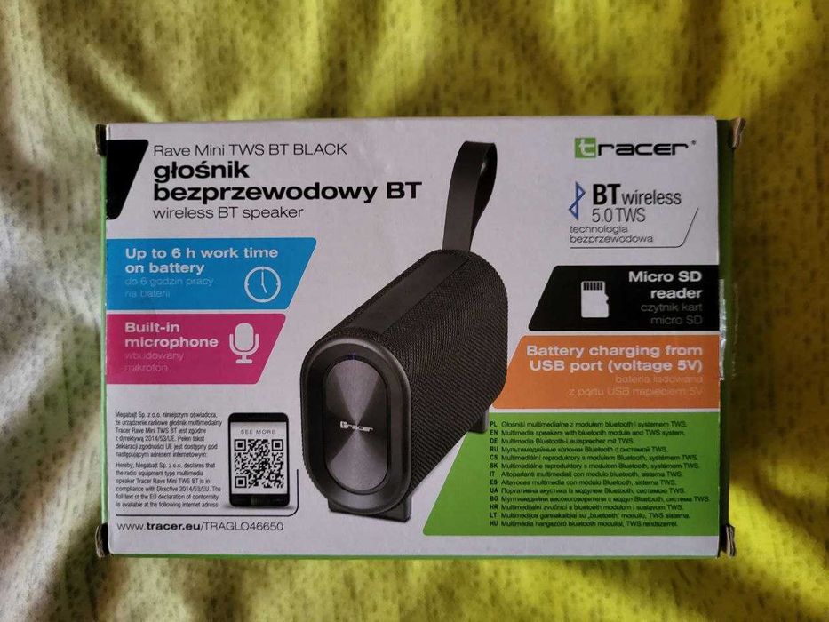 Głośnik bezprzewodowy Rave Mini TWS BT BLACK
