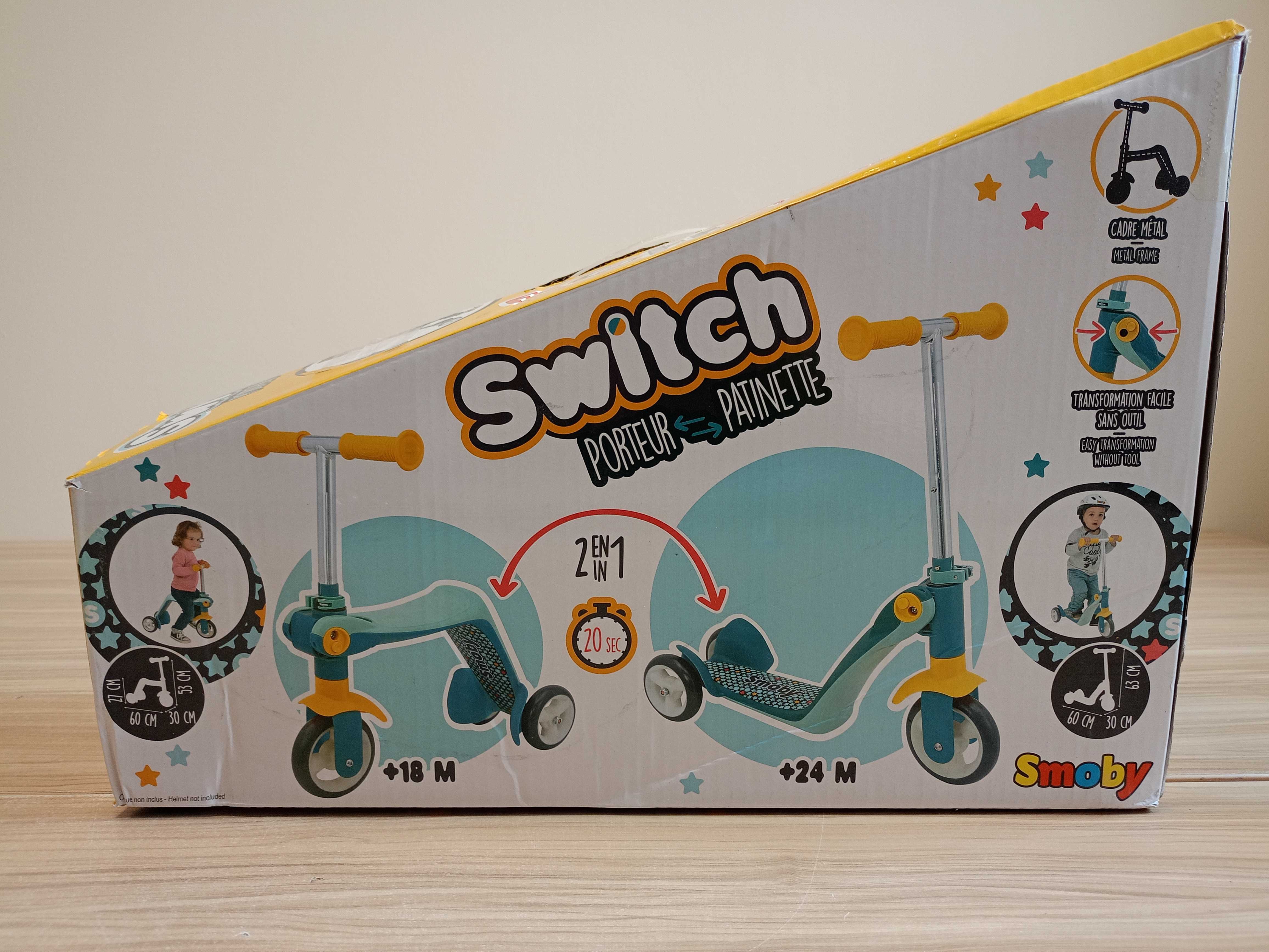 Smoby Switch Hulajnoga 2w1 Rowerek biegowy Jeździk 18m+