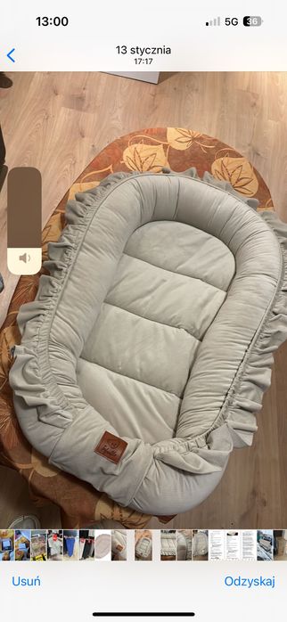 Infantilo kokon niemowlęcy velvet z falbanką