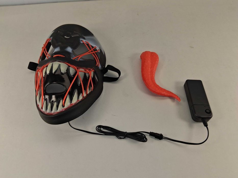 W171 Świecąca Maska Venom Z Językiem LED Halloween Cosplay Karnawał