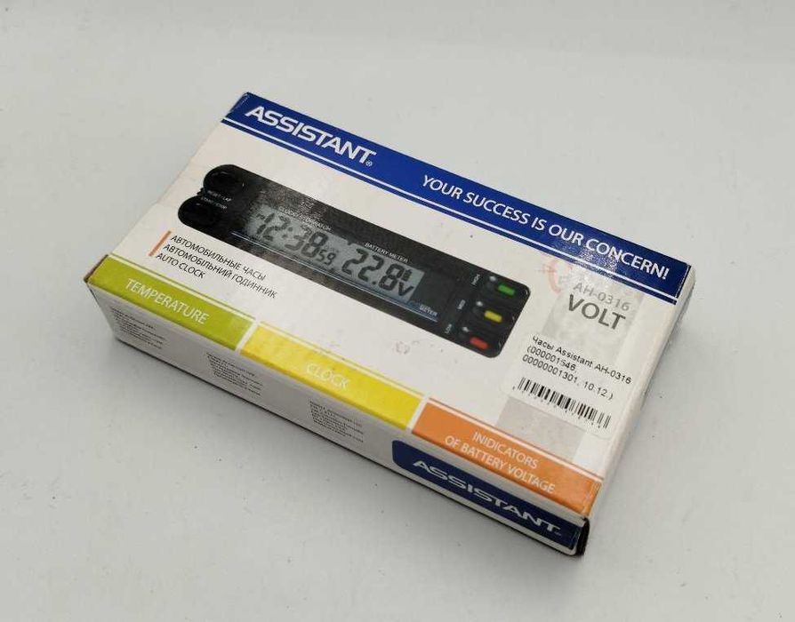 ASSISTANT  Автомобільн годинник, таймер, інд заряду АКБ, AH-0316 VOLT