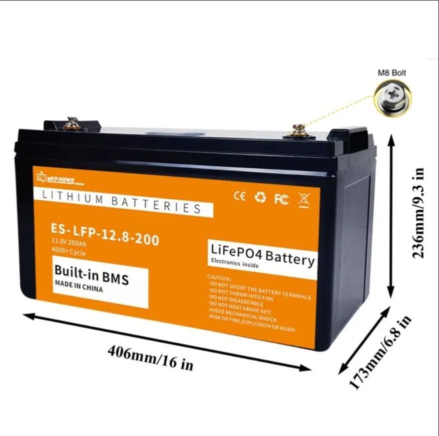 Аккумулятор литий железо фосфатный LiFePO4 12.8v 200Ah. В наличии!