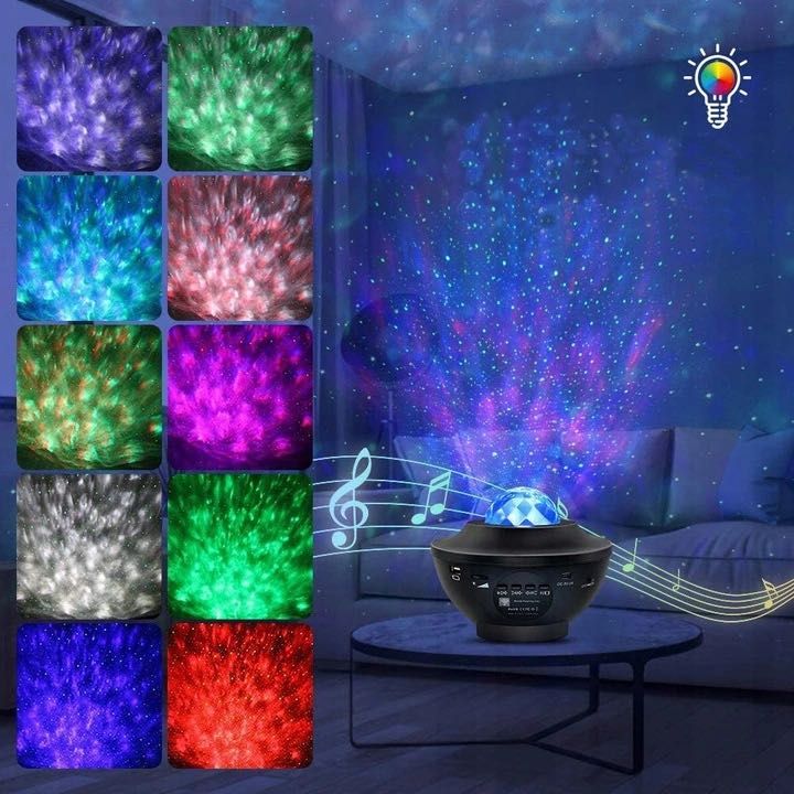 Projektor Gwiazd LED Lampka Nocna z Głośnikiem