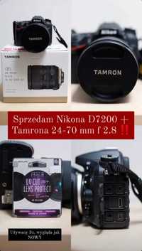 Aparat Nikon D7200 (Lustrzanka) + obiektyw Tamron SP 24-70mm F/2.8