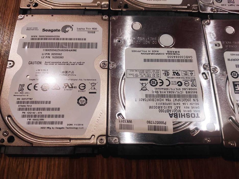 Dyski dysk pakiet 500GB HDD 8 sztuk różne, sprawne.