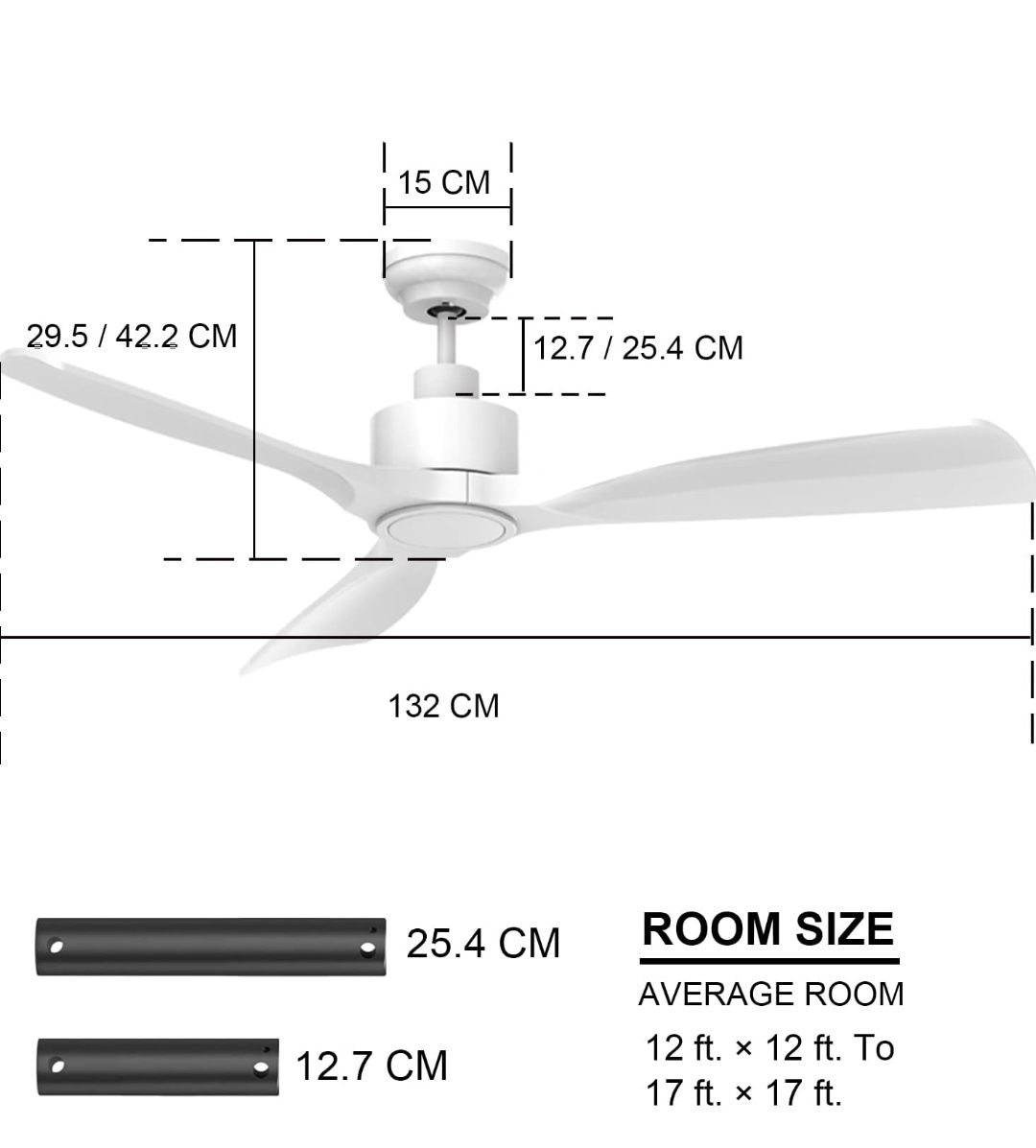 Wentylator sufitowy OFANTOP 132cm z oświetleniem LED i pilotem