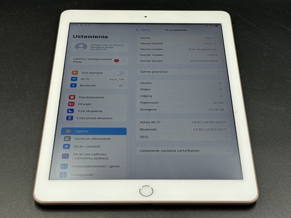 iPad 6. gen. 32GB (A1893) - WiFi - faktura VAT 23%