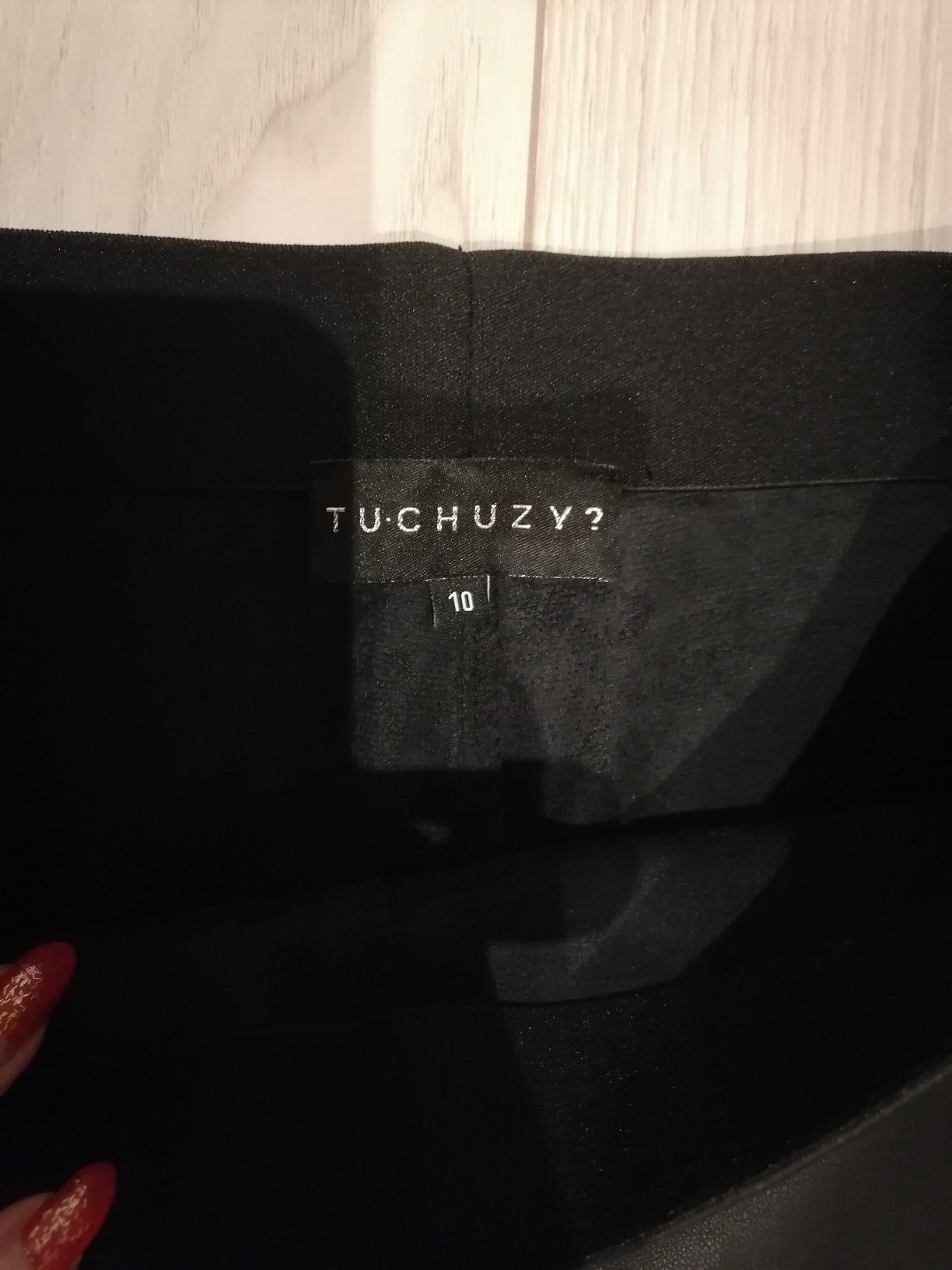 Spodnie damskie rurki elastyczne S M imitacja skóry czarne
