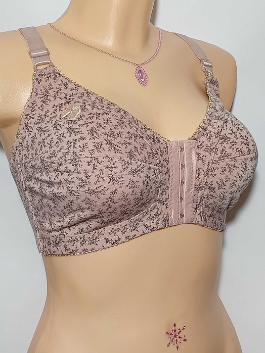 Biustonosz miękki zapinany z przodu różowy wygodny Han 120D