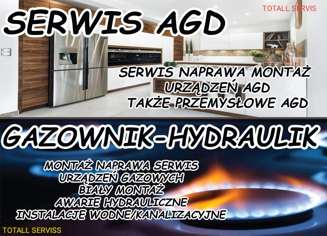 Serwis AGD,naprawa lodówek,pralek,zmywarek,Gazownik,Elektryk,Hydraulik