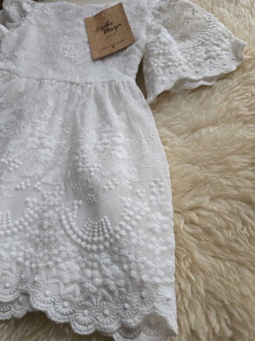 Przepiękna sukienka do Chrztu Sophie Design Holly - zestaw + GRATIS