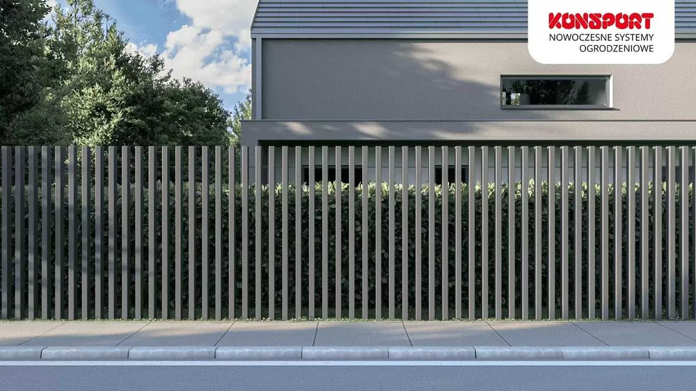 OGRODZENIE frontowe, nowoczesne, grzebieniowe KONSPORT