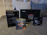 Płyta główna Msi b550 aPro + Ryzen 7 5800x, 32gb ram lexar 3200mhz,