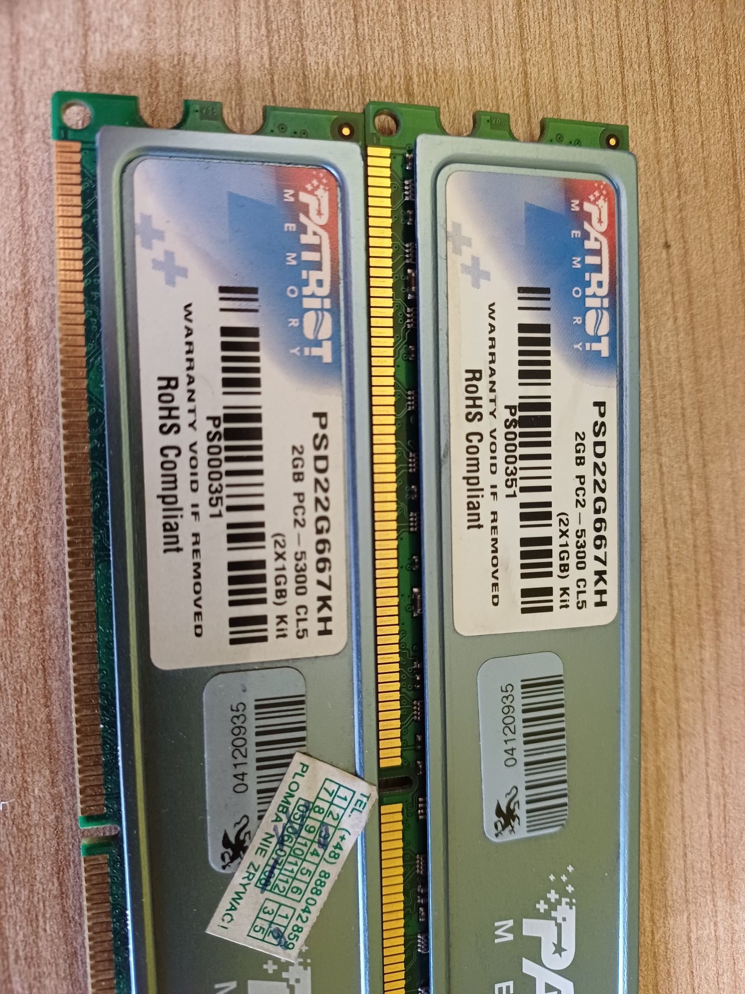Pamięć RAM DDR2 2 GB Patriot PC2-5300